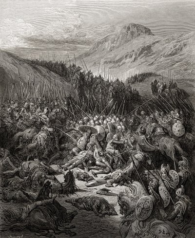 The Battle of Arsuf in 1191, illustration from 